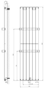 Sapho Sapho, COLONNA vykurovacie teleso 450x1800 mm, bridlica s texturou, IR147