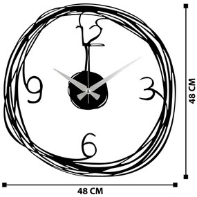 Nástenné hodiny 48 cm 1xAA čierna