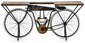 furniture-nabytek.cz - Lakovaný konzolový stôl z kovu, čierny – 180×45×85 cm