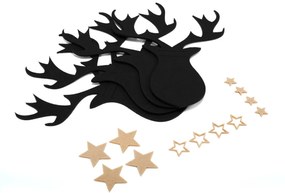 Vánoční obal na příbor Renifer 6 ks černý