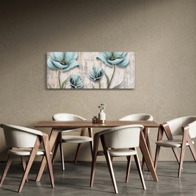 Obraz - Kvety na textúre (120x50 cm)