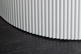 Jedálenský stôl UNIQUE 120 cm okrúhly s bielym rámom, keramickou doskou z bieleho mramoru