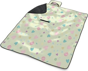 Sablio Plážová deka Srdiečka a špirály: 200x140 cm