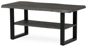 Autronic - Stůl konferenční, 120x60x55 cm, MDF deska, dekor šedý dub, kov, police, černý lak - CT-F4212 GREY AKCE NOVINKA