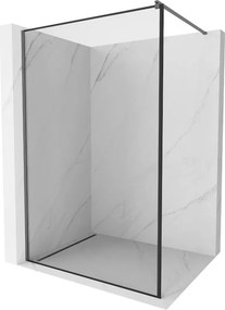 Mexen Kioto, sprchová zástena Walk-In 70 x 200 cm, 8mm číre sklo čierny vzor, grafitový profil, 800-070-101-95-70