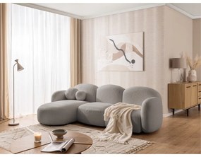 Sivá rohová pohovka z textílie buklé (ľavý roh/s leňoškou) Orbit – Ropez