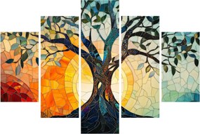 Obraz – Mozaika – slnko a strom I. (150x105 cm)
