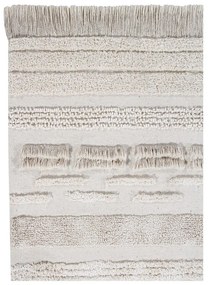 Svetlosivo-krémový prateľný ručne tkaný bavlnený koberec 140x200 cm Air Natural – Lorena Canals