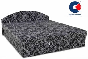 Manželská posteľ ÁJA s úložným priestorom, čierno-biela (vzor č.19)