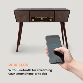 Auna Belle Epoque 1912, retro gramofón, CD, BT, USB, DAB+/FM, hnedý