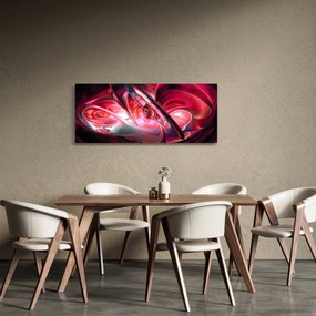 Obraz červených fraktálov (120x50 cm)