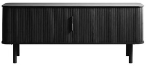 Čierny TV stolík v dekore duba 160x56 cm Cavo – Unique Furniture