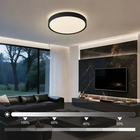 Brilagi - LED stmievateľné stropné svietidlo CORVO LED/54W/230V 3000-6000K čierne, priemer 40 cm + diaľkové ovládanie