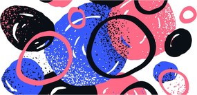 Obraz - Motív s kruhmi v živých farbách (120x50 cm)