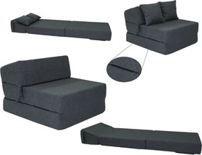 Rozkladacie molitanové kreslo (matrace) QUELLE - tmavo šedé