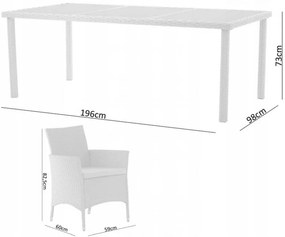 Set záhradného nábytku sivý GARDENLINE