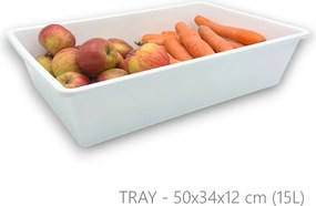 usporadejto.cz 2. akosť - Organizér, úložný box do hlbokých skríň a špájz, TRAY - 50 x 34 x 12cm, biela
