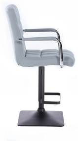 LuxuryForm Barová stolička VERONA na čierne podstave - šedá