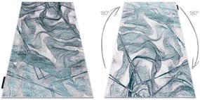 Moderný koberec DE LUXE 621 Sieť - Štrukturálny sivý / verde