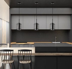Candellux Čierny závesný luster Jonera pre žiarovku E27 31-08428
