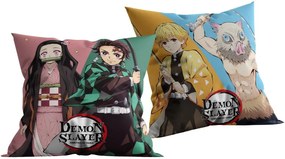 Obojstranný vankúš Demon Slayer: Kimetsu no Yaiba - Zabijak démonov - 40 x 40 cm