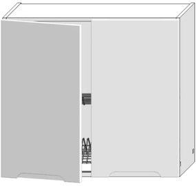 Skrinka do kuchyne Zoya W80su Alu Biely hrášok / Biely