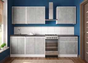 Kuchynská linka 220 MATEO, betón-biela