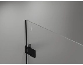 Mexen Lunar-F Duo, skladací sprchový kút 80 x 80 cm, 8mm číre sklo, čierny profil, 836-080L-080P-70-00