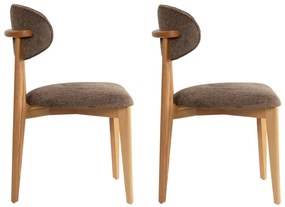 Súprava jedálenských stoličiek Lionte Brown and Light Oak, 2 ks