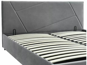 Dvojlôžková čalúnená posteľ Columbia Velvet 140x200 s úložným priestorom sivá