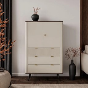 Moderná komoda NICOLA 90 cm kašmír + sivý kameň