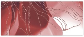 Obraz - Červená abstraktná kvetina N⁰1 (120x50 cm)