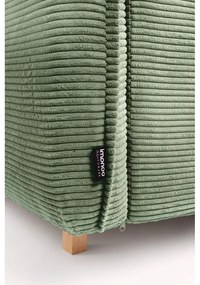 Svetlozelená menčestrová rozkladacia rohová pohovka (pravý roh/do tvaru "U") Tori – Bonami Selection