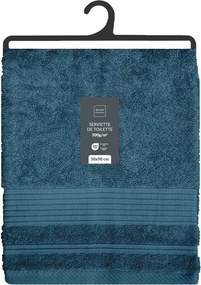 Tmavomodrý froté bavlnený uterák 50x90 cm Tendresse – douceur d'intérieur