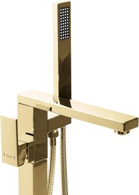 Rea Tery, voľne stojaca batéria s ručnou sprchovou súpravou h-885, zlatá lesklá, REA-B5306