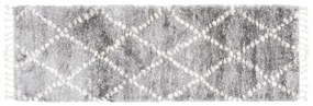 Kusový koberec shaggy Karo sivý atyp 70x300cm