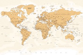 Samolepiaca tapeta mapa sveta s vintage nádychom - 450x300