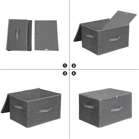 Úložný box Easy, sada 3ks, 30x25x40 cm, šedá