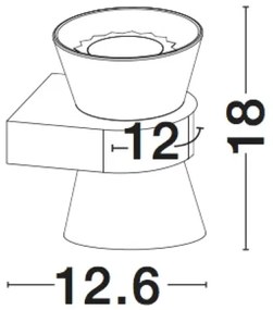 Dizajnové nástenné svietidlo Boccale 2 x 5W 12 Číra