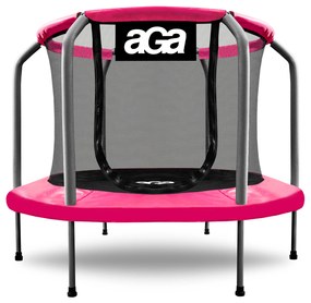 Trampolína 150 cm s vnútornou ochrannou sieťou AGA MR1150PINK - ružová/sivá