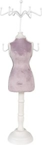 Fialovo-biely stojan na šperky v tvare figuríny - 12*12*39 cm