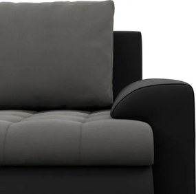 Sedacia súprava FORESTA ULL v tvare U tmavosivá / čierna