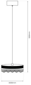 Závesné LED svietidlo Preciosa, 1x LED 25w, 4000k, g