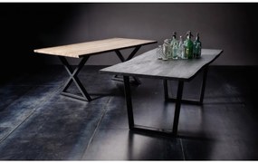 Jedálenský stôl Calabria podnož X antik Rozmer: doska akácia sivá, 2,5 cm 160 x 90