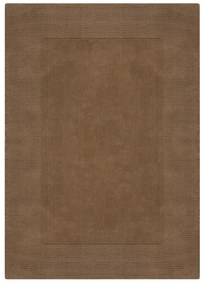 Flair Rugs koberce Kusový ručne tkaný koberec Tuscany Textured Wool Border Brown - 200x290 cm