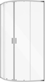 Besco Štvrťkruhový sprchový kút ZARYA CHROM HR 80x80 (90x90) + vanička ALEX biela BESCO-Rozmery: 90x90