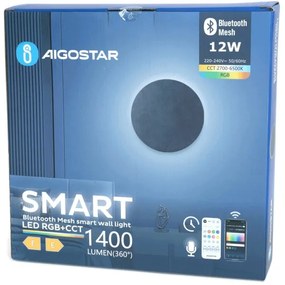 Aigostar - LED RGBW Stmievateľné nás. svietidlo MESH Smart LED/12W/230V + DO čierna