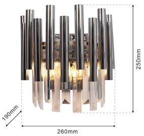 Nástenné svietidlo Madison, 1x krištáľové/chrómové kovové tienidlo