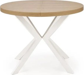 Rozkladací jedálenský stôl 100-250 cm Pepeera (biela + zlatá) (pre 6 8 osôb). Vlastná spoľahlivá doprava až k Vám domov. 1049334