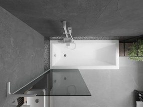 Mexen Next L, 1-krídlová vaňová zástena 70 x 150 cm, 6mm šedé sklo, biely profil, 895-070-000-03-40-20